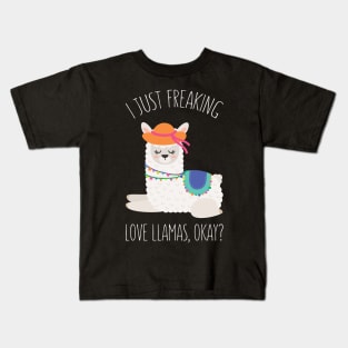 I Just Feaking Love Llamas Okay? - Funny Llama Humor Kids T-Shirt
